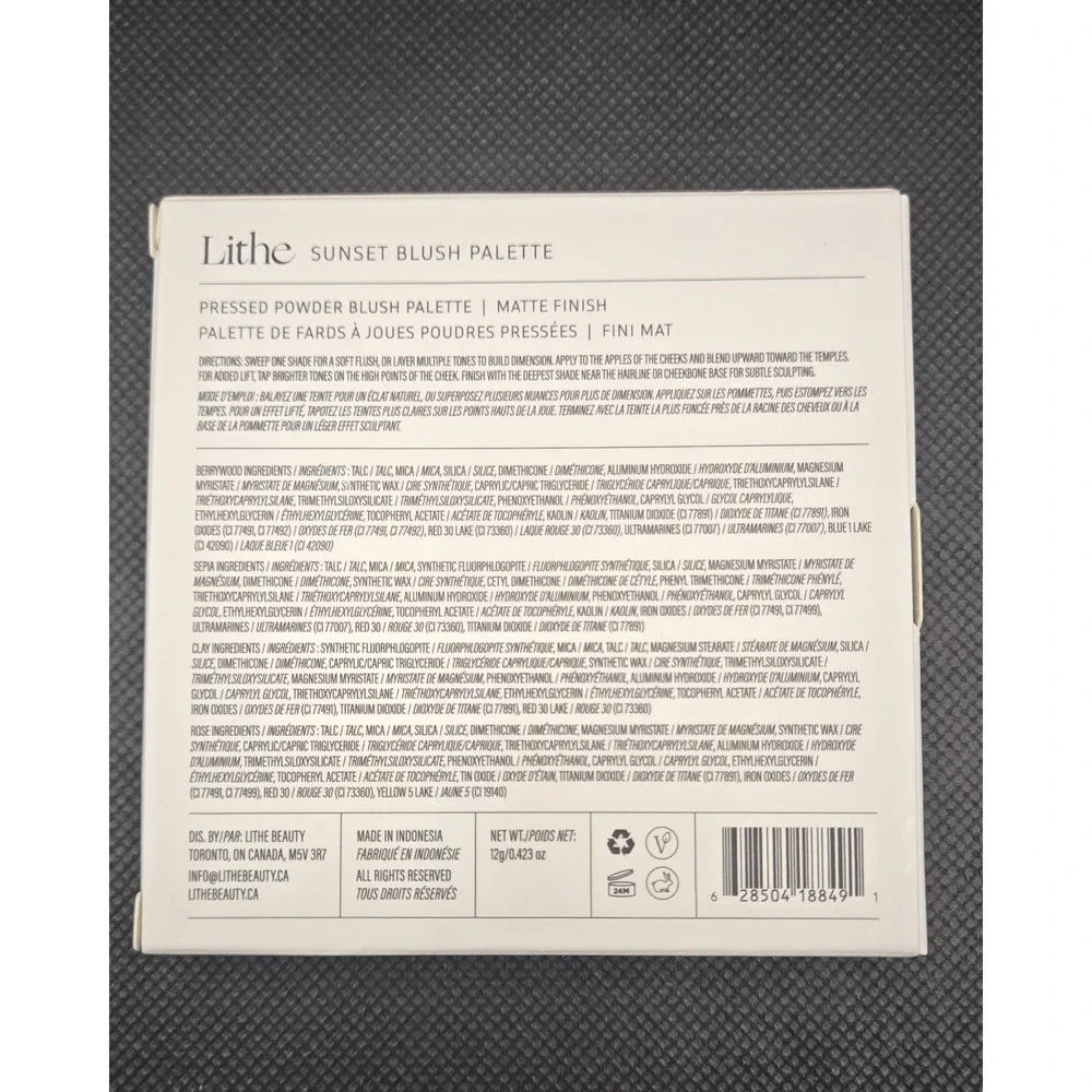 Lithe Sunset Blush Palette Pressed Powder Matte Finish Cruelty-Free 0.423oz